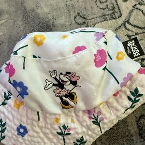 ReversableDisney Kids Minnie Mouse Floral Bucket Hat - White, Pink, Yellow, Blue